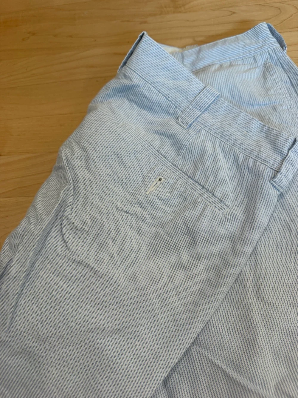 J. Crew Light Blue Pinstriped Casual Button-Down Shirt